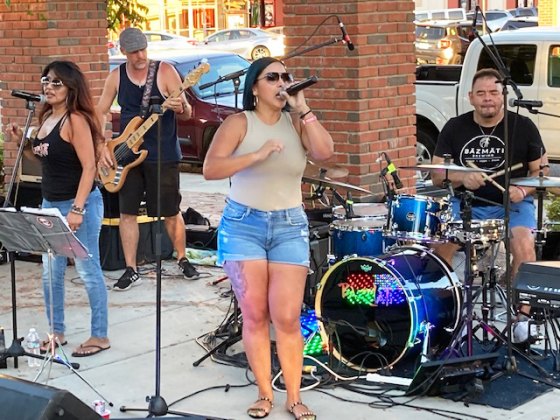 Friday night's Rockin' the Arbor band, despite warm temps, provided music for a handful of visitors Friday night.